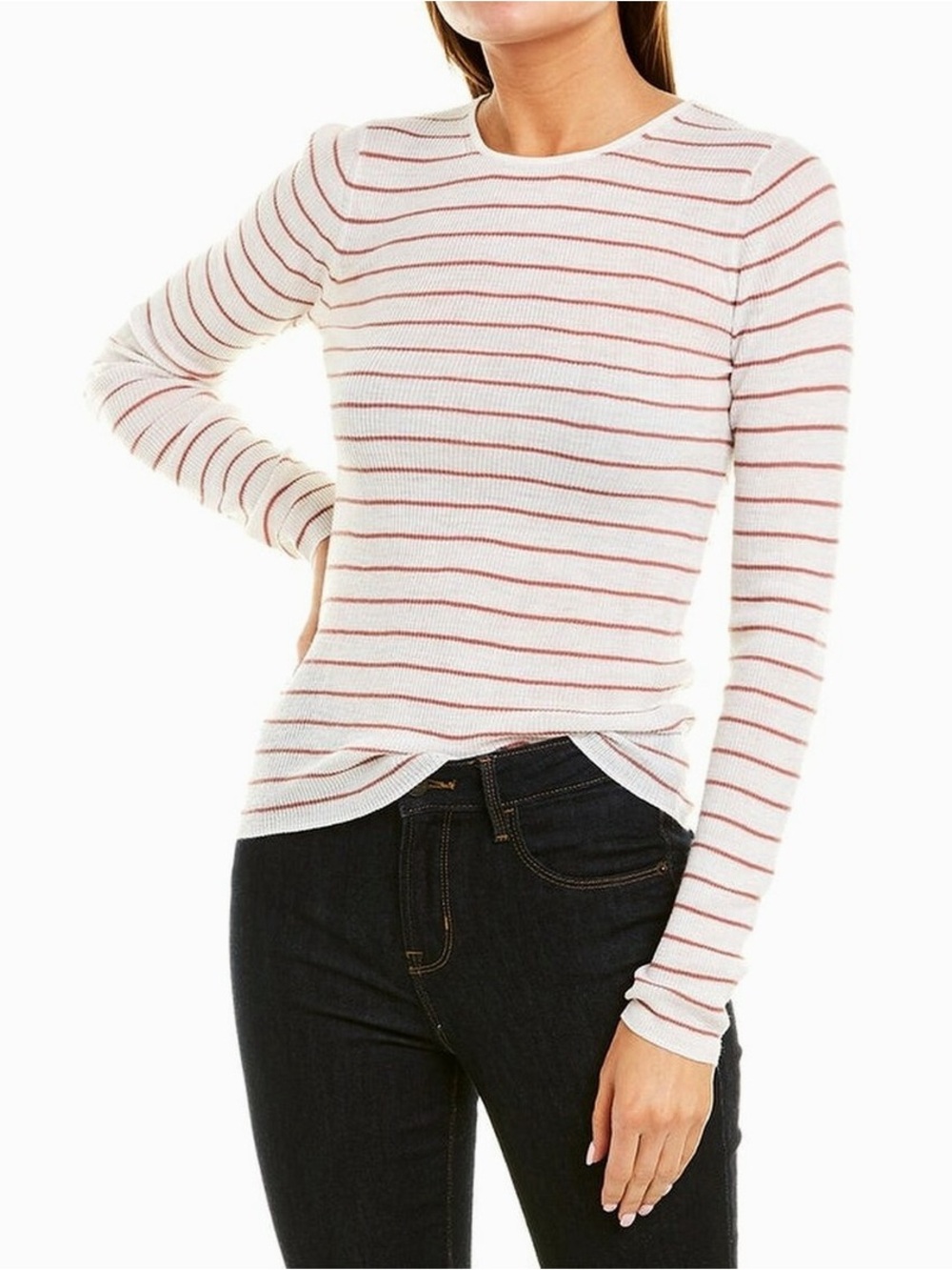 Vince Wool Cream and Pink Striped Top XS
